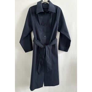 KASSL Editions Original Below Coated Cotton Trench Coat XS Navy Blue Minimalist